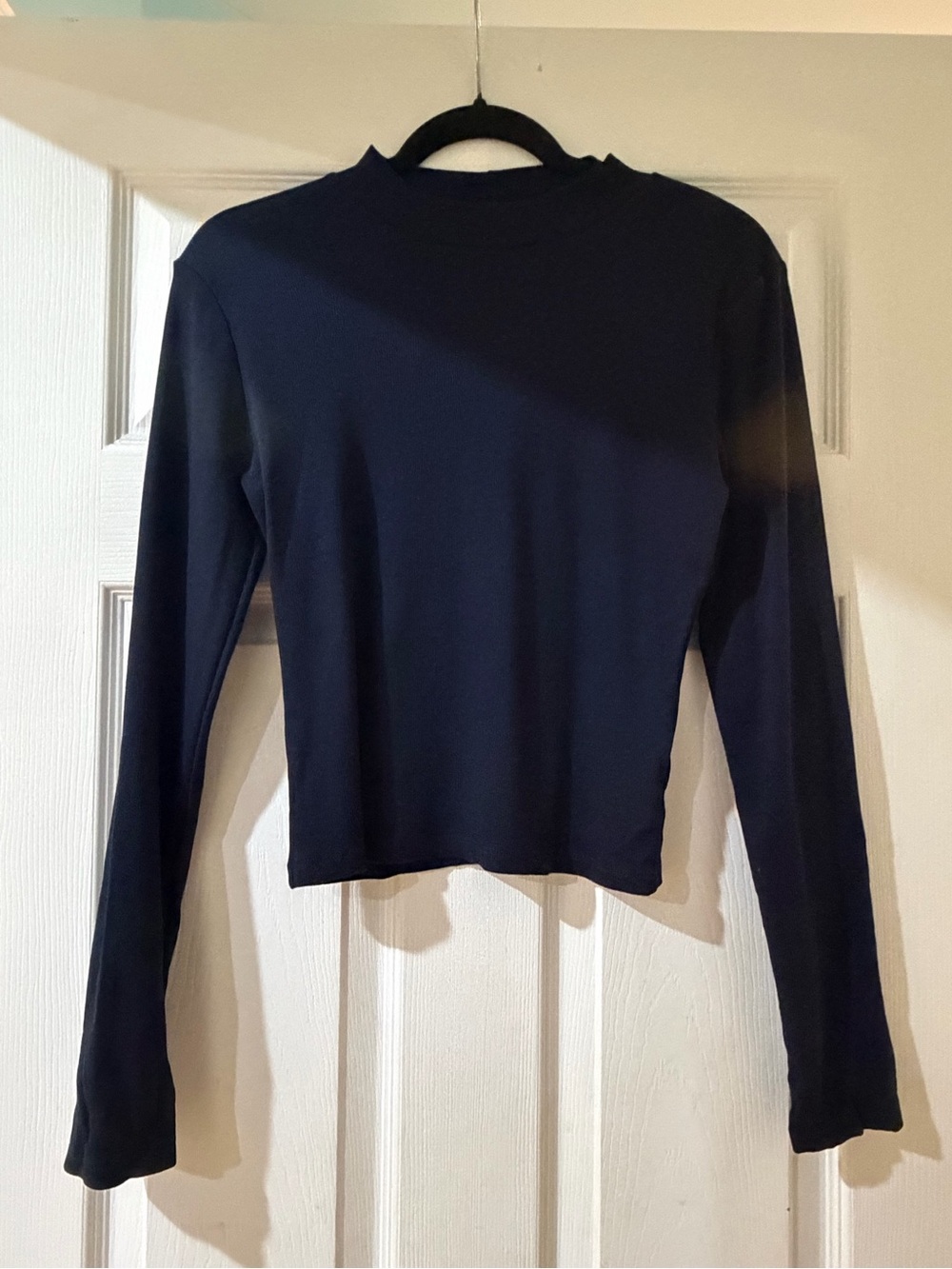 twik- Navy Blue Long Sleeve Mock Neck